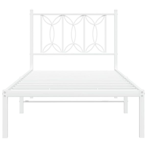 vidaXL Estrutura de cama sem colch&atilde;o com cabeceira 75x190 cm branco