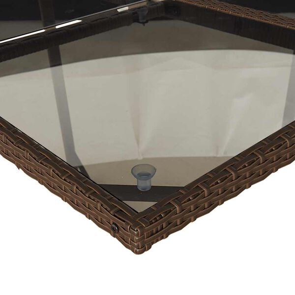 vidaXL 11 pcs conjunto jantar p/ jardim c/ almofad&otilde;es vime PE castanho