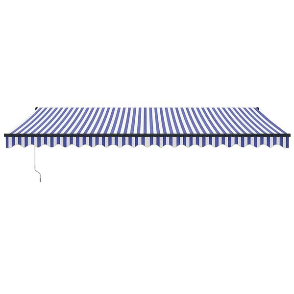vidaXL Toldo retr&aacute;til autom&aacute;tico 5x3 m azul e branco