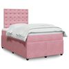 vidaXL Cama boxspring com colch&atilde;o 120x190 cm veludo rosa