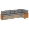 vidaXL 6 pcs conjunto de sof&aacute;s p/ jardim com almofad&otilde;es vime PE bege