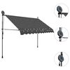 vidaXL Toldo retrátil manual com LED 300 cm antracite