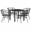 vidaXL Conjunto de Jantar para Jardim 5 unid. Preto vime PE
