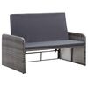 vidaXL 2 pcs conjunto lounge de jardim c/ almofadões vime PE cinzento