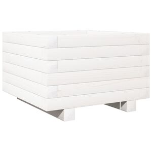 vidaXL Vaso/floreira de jardim 40x40x26,5 cm pinho maci&ccedil;o branco
