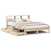 vidaXL Cama com estante sem colch&atilde;o 120x190 cm pinho maci&ccedil;o