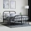 vidaXL Estrutura de cama com cabeceira e pés 120x190 cm metal preto