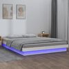 vidaXL Estrutura de cama com LEDs 200x200 cm pinho maci&ccedil;o branco