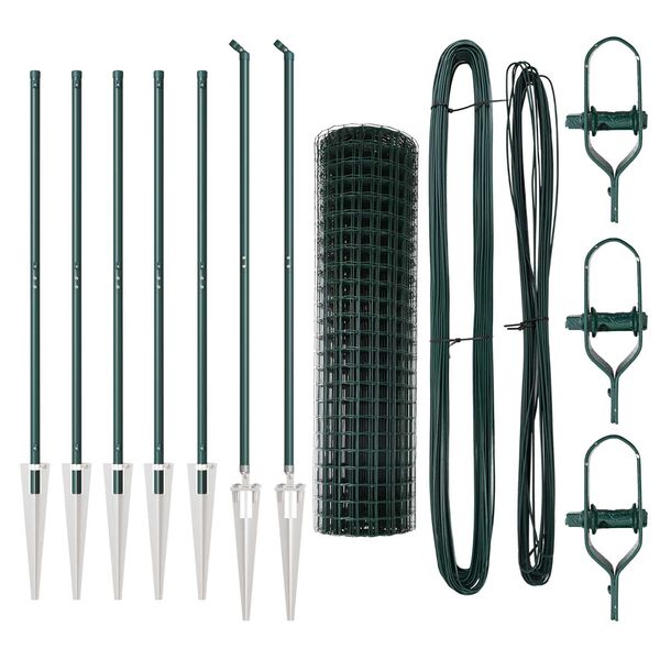 vidaXL Cerca com Poste Verde 1,4 x 10 m A&ccedil;o e PVC