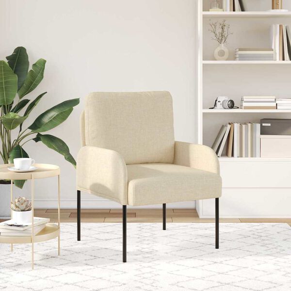 vidaXL Sof&aacute;s com almofada 55cm Creme Contraplacado