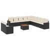 vidaXL 12 pcs conjunto de sof&aacute;s de jardim c/ almofad&otilde;es vime PE preto