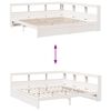 vidaXL Cama com estante sem colch&atilde;o 200x200 cm pinho maci&ccedil;o branco