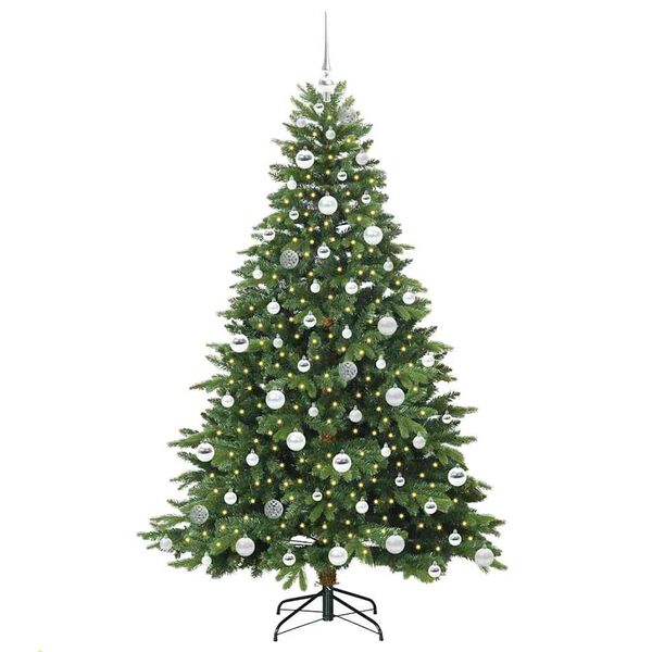 vidaXL &Aacute;rvore de Natal Artificial com 300 LEDs Verde 180 cm PE e PVC