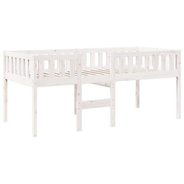 vidaXL Cama de crian&ccedil;a sem colch&atilde;o 80x200 cm pinho maci&ccedil;o branco