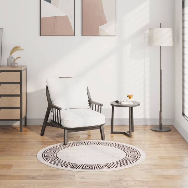 vidaXL Tapete lav&aacute;vel antiderrapante &phi;120 cm bege-claro