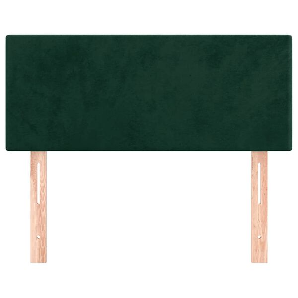 vidaXL Cabeceira de cama veludo 100x5x78/88 cm verde-escuro