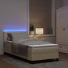 vidaXL Cama Box com colch&atilde;o com led Creme 90 x 200 cm tecido