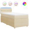 vidaXL Cama com molas/colch&atilde;o 90x200 cm tecido cor cr&egrave;me