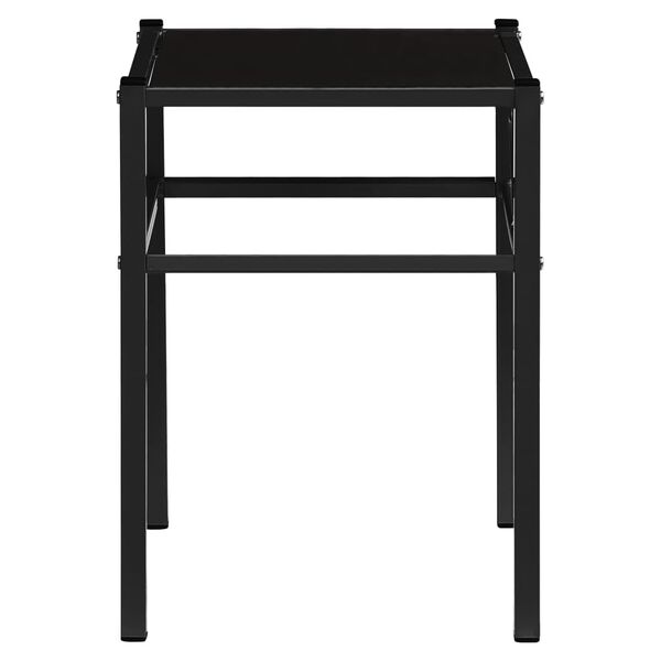 vidaXL Mesa de cabeceira 42,5x33x44,5 cm metal e vidro preto