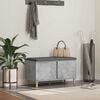 vidaXL Banco de Hall com almofada com porta Cinzento 60 x 38 x 46 cm