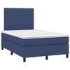 vidaXL Cama box spring c/ colch&atilde;o e LED 120x190 cm tecido azul