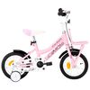 vidaXL Bicicleta crian&ccedil;a c/ plataforma frontal roda 12" branco/rosa