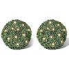 vidaXL Bola topi&aacute;ria folhas artificiais 27 cm corda com LED solar 2 pcs