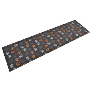 vidaXL Tapete de cozinha lav&aacute;vel 45x150 cm veludo padr&atilde;o patinhas