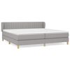 vidaXL Cama com molas/colch&atilde;o 200x200 cm tecido cinza-claro