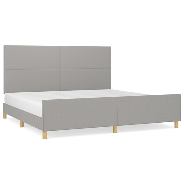 vidaXL Estrutura de cama sem colch&atilde;o 200x200 cm tecido cinzento-claro