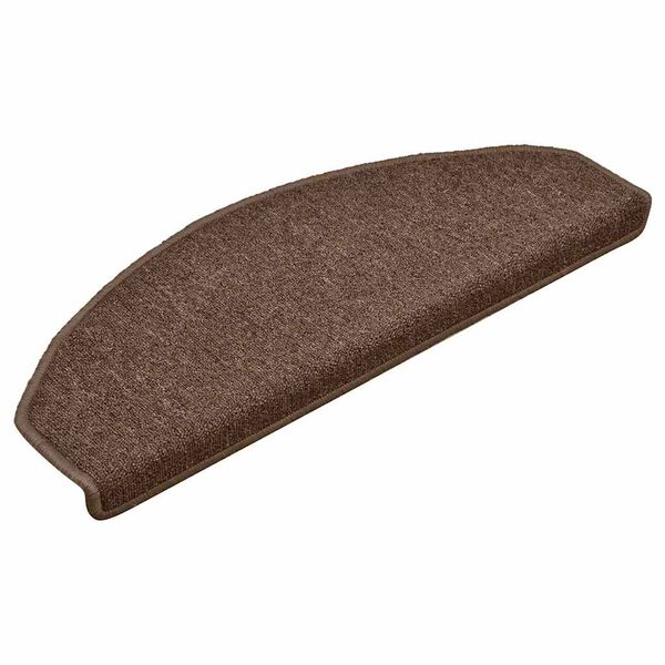vidaXL Tapetes de escada 30 pe&ccedil;as 65x24x4 cm marrom semicircular grande