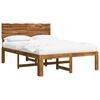 vidaXL Estrutura de Cama de Casal com Cabeceira ROSTOCK Natural