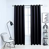 vidaXL Cortinas blackout com argolas em metal 2 pcs 140x225 cm preto