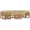 vidaXL Conjunto de Sof&aacute;s para Exterior 8 pcs Natural e Bege Poli&eacute;ster