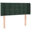 vidaXL Cabeceira cama c/ luzes LED veludo 83x16x78/88 cm verde-escuro
