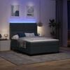 vidaXL Cama Box com luzes de tira LED Cinza Escuro 140 x 190 cm Veludo