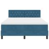vidaXL Cama Box com colch&atilde;o Azul Escuro 140 x 200 cm Veludo