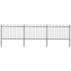 vidaXL Cerca de jardim com arco superior em a&ccedil;o 504x120 cm preta