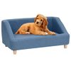 vidaXL Sof&aacute; para c&atilde;es 85x50x39 cm linho azul