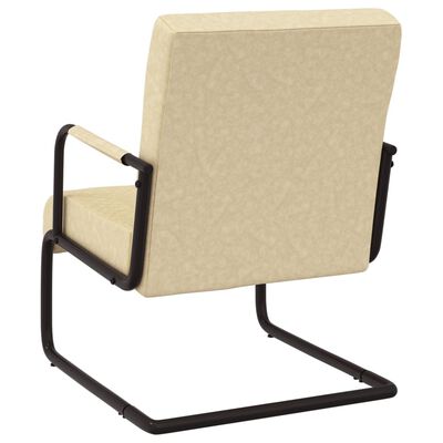 vidaXL Cadeira cantilever em couro artificial cor creme