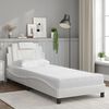 vidaXL Cama Viana com colch&atilde;o 80x200 cm couro artificial branco
