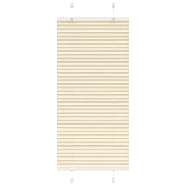 vidaXL Creme Plissada Cega 65x100 cm Largura Tecido 64,4 cm Poli&eacute;ster