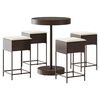 vidaXL 5 pcs conjunto de bar p/ jardim c/ almofad&otilde;es vime PE castanho
