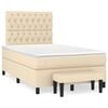 vidaXL Cama com molas/colch&atilde;o 120x200 cm tecido cor creme