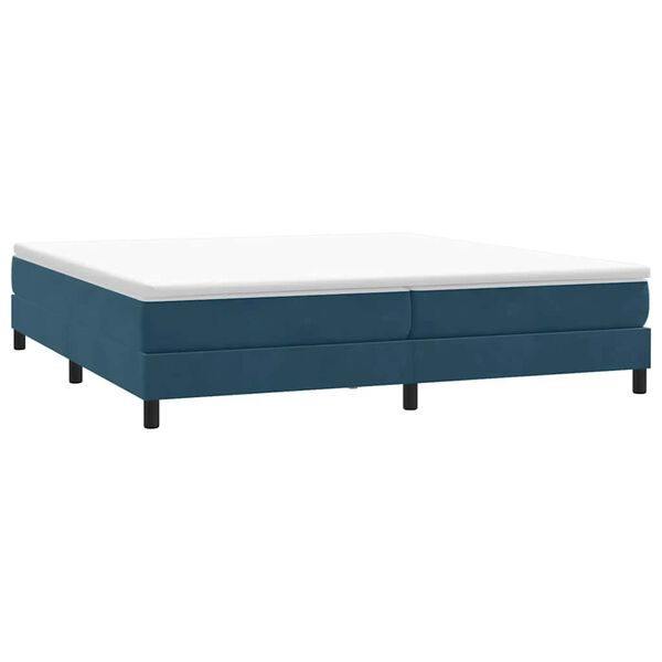 vidaXL Cama com molas sem colch&atilde;o 200x210 cm veludo azul-escuro