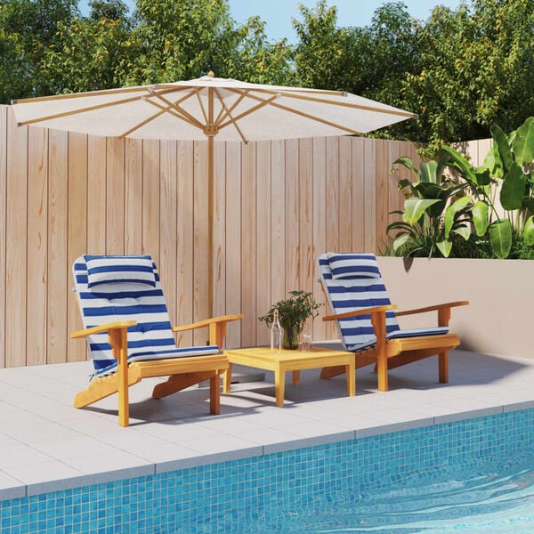 vidaXL Almofadões p/ cadeira adirondack 2pcs tecido oxford azul/branco