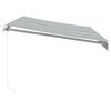 vidaXL Toldo retr&aacute;til manual com luzes LED 350x250 cm antracite/branco