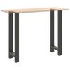 vidaXL P&eacute;s para mesa de bar antracite 2 pe&ccedil;as 50x(100-101) cm a&ccedil;o