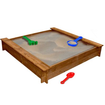 vidaXL Caixa de areia em madeira quadrada