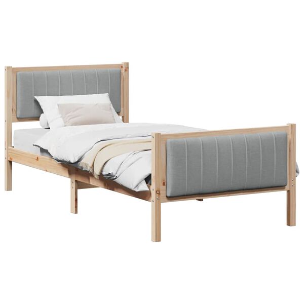 vidaXL Estrutura da cama Marrom e cinza claro 90 x 200 cm